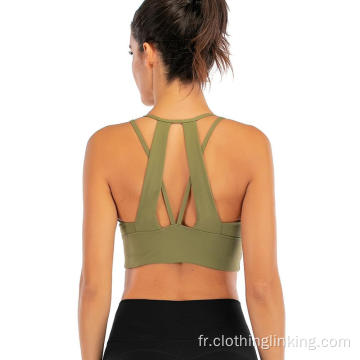 Soutien-gorge de sport yoga avec soutien-gorge à bretelles spaghetti